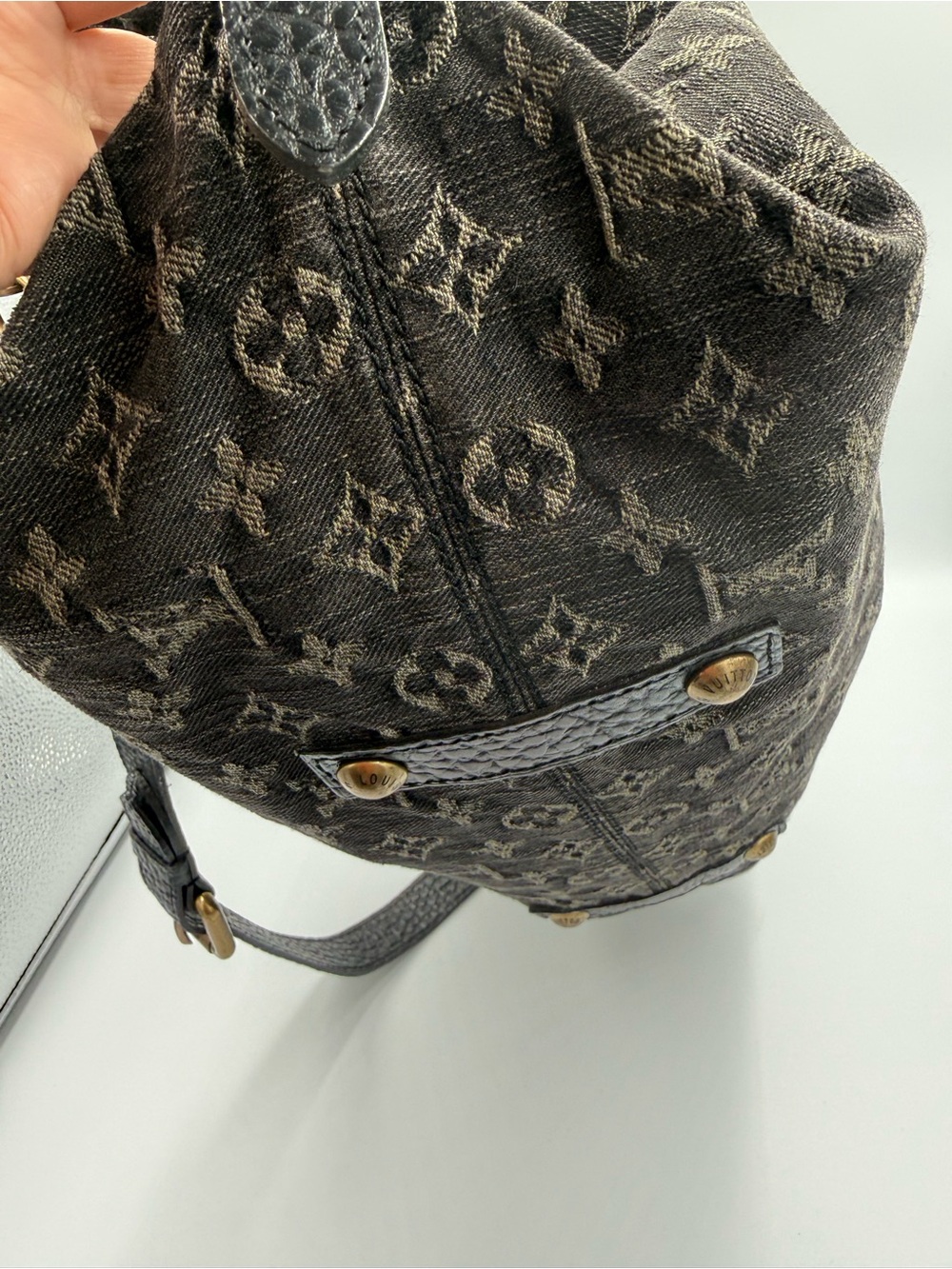 Louis Vuitton Black Monogram Denim Neo Cabby Tote with Detachable CB Strap - Picture 5 of 14